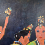 Acryl schilderij op paneel, Maya Wildevuur, Twee vrouwen